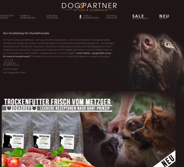 dogspartner homepage 768x696