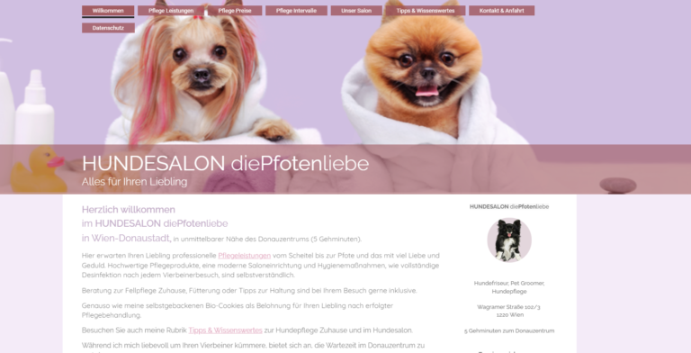 2021 11 29 16 21 16 Ihr Hundesalon in 1220 Wien nahe Donauzentrum and 2 more pages Personal Micr 768x392