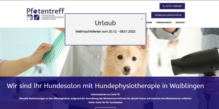 2021 11 30 15 20 30 Hundesalon   Waiblingen   Praxis Pfotentreff Nicole Huss and 2 more pages Pers 768x383
