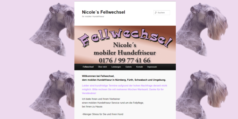 2021 12 03 16 21 58 Nicole´s Fellwechsel   Ihr mobiler Hundefriseur and 3 more pages Personal Mi 768x385