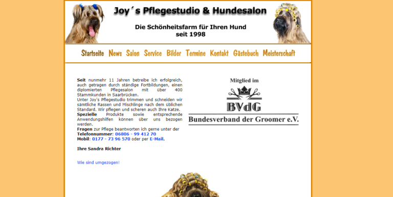 2021 12 22 09 56 53 Joy´s Pflegestudio Hundesalon   Hundefriseur   Saarbruecken   Saarland   Saarlo 768x386