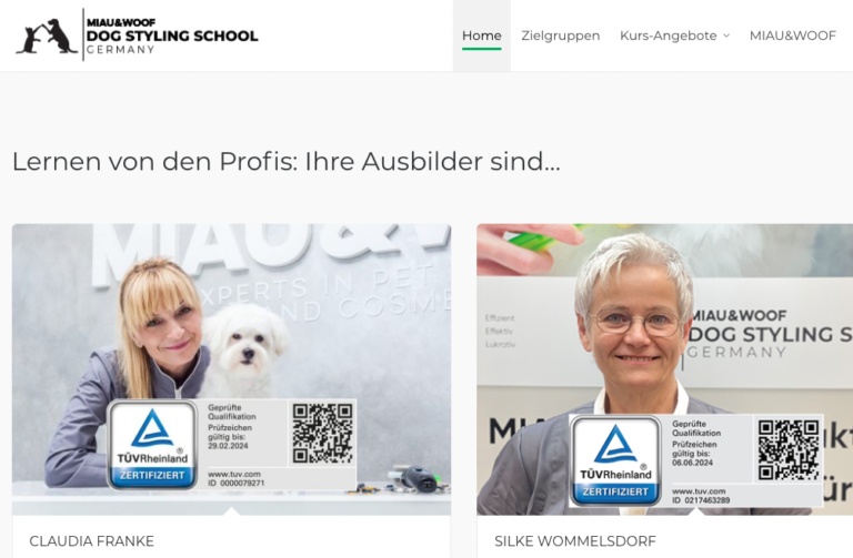 Miau&Woof Dog Styling School Germany 4 Dog Styling school Groomer Ausbildung 768x503